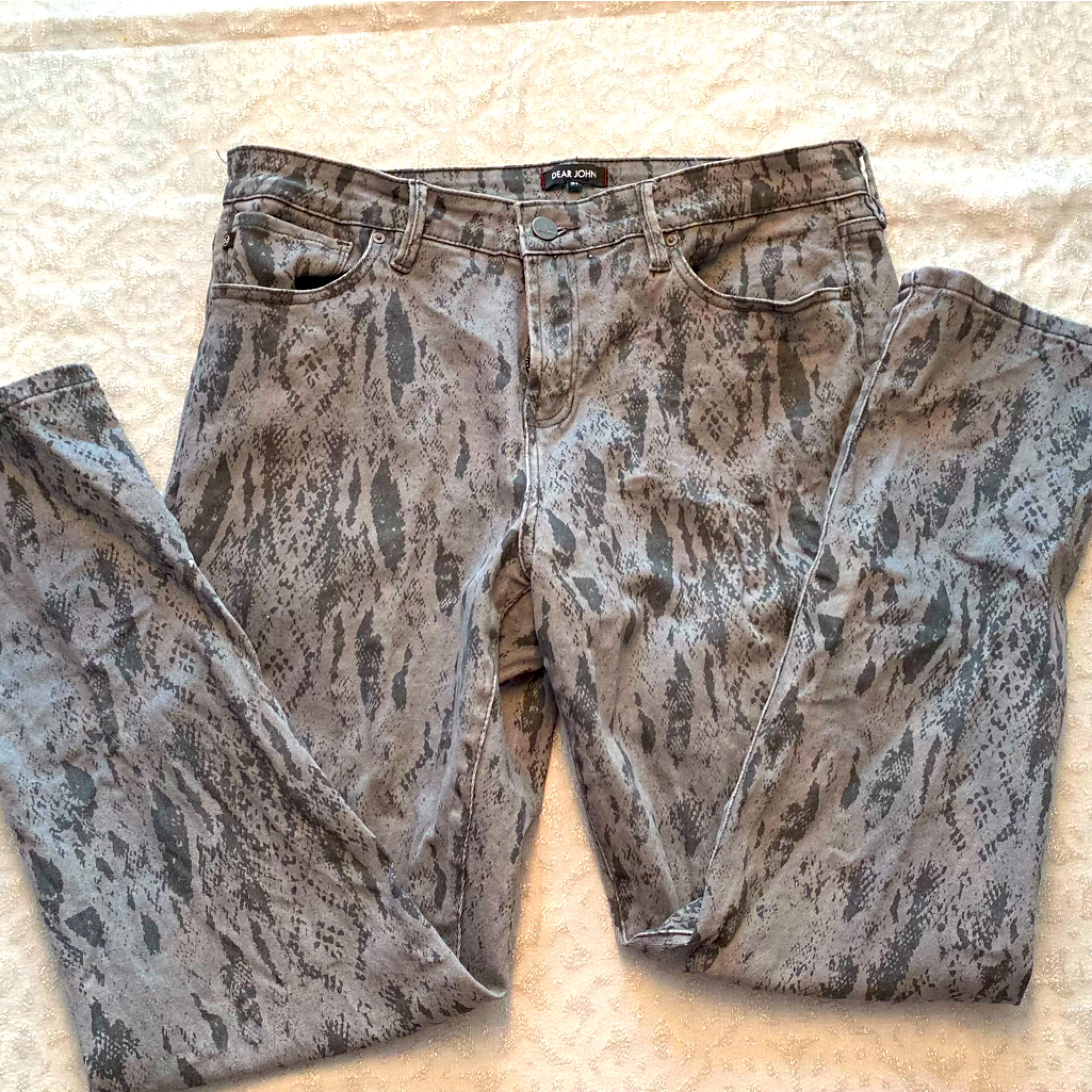 Dear John Python Ankle Cropped Jeans